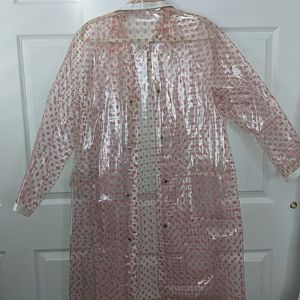 60's style pink polka dot Rain jacket